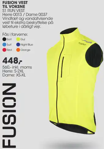 Sportigan Fusion Vest Til Voksne 560 Inkl. Moms tilbud