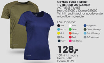 Geyser Løbe T-Shirt Til Herrer Og Damer 160 Inkl.Moms