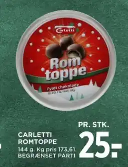 MENY CARLETTI romtoppe tilbud