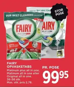 MENY FAIRY Opvasketabs tilbud