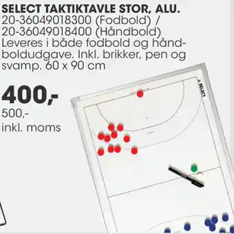 Sportigan Select Taktiktavle Stor, Alu. 500 Inkl.Moms tilbud