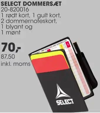 Sportigan Select Dommersæt Inkl.Moms tilbud