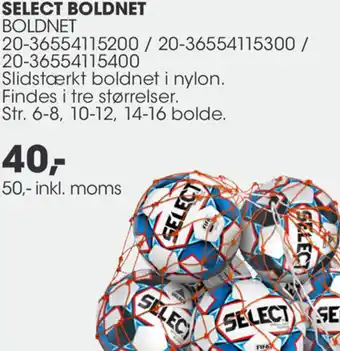 Sportigan Select Boldnet Boldnet 50 Inkl.Moms tilbud