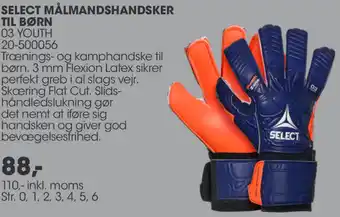 Sportigan Select Målmandshandsker Til Børn 110 Inkl.Moms tilbud
