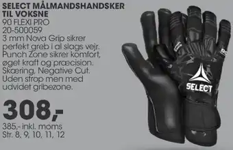 Sportigan Select Målmandshandsker Til Voksne 385 Inkl.Moms tilbud