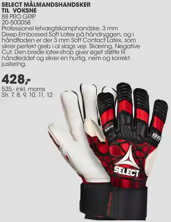 Sportigan Select Målmandshandsker Til Voksne 535 Inkl.Moms tilbud