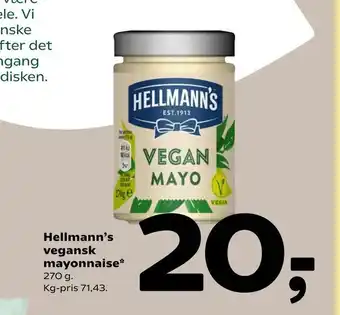 Coop 365 Hellmann's vegansk mayonnaise tilbud