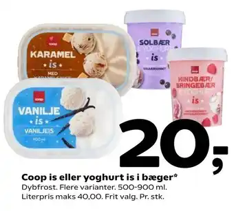 Coop 365 Coop is eller yoghurt is i bæger tilbud