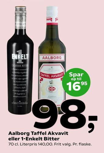 Coop 365 Aalborg Taffel Akvavit eller 1-Enkelt Bitter tilbud