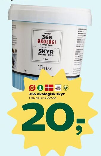 Coop 365 365 økologisk skyr tilbud