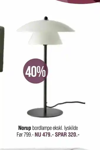 Ilva Norup bordlampe ekskl. lyskilde tilbud