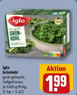 REWE DE IGLO Grünkohl grob gehackt, tiefgefroren tilbud