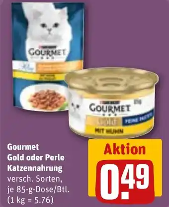 REWE GOURMET Gold oder Perle Katzennahrung tilbud