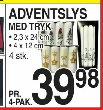 Adventslys med tryk