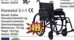 Harald Nyborg Kørestol 2-i-1 tilbud