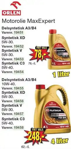 Harald Nyborg Orlen Motorolie MaxExpert tilbud