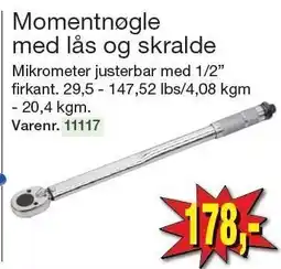 Harald Nyborg Momentnøgle med lås og skralde tilbud