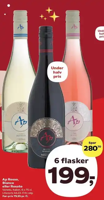 SuperBrugsen Ap Rosso, Bianco eller Rosato tilbud