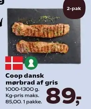 SuperBrugsen Coop dansk mørbrad af gris tilbud