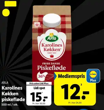 Lidl Karolines Køkken piskefløde tilbud