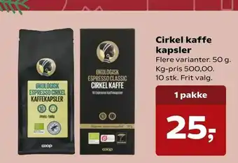 Dagli'Brugsen Cirkel kaffe kapsler tilbud