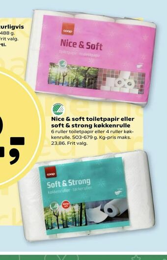 Dagli'Brugsen Nice & soft toiletpapir eller soft & strong køkkenrulle tilbud