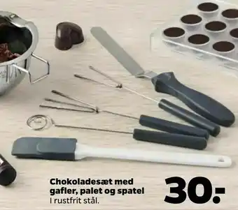 Chokoladesæt med gafler, palet og spatel