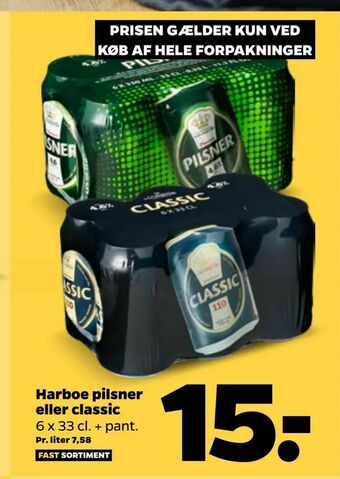 Netto Harboe pilsner eller classic tilbud