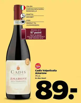 Netto Cadis Valpolicella Amarone tilbud