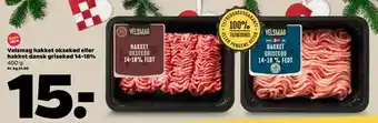 Netto Velsmag hakket oksekød eller hakket dansk grisekød 14-18% tilbud