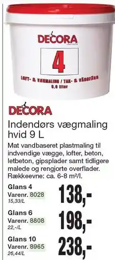 Harald Nyborg Indendørs vægmaling hvid 9 L tilbud