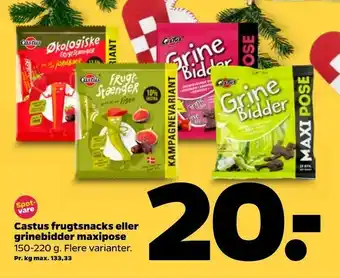 Castus frugtsnacks eller grinebidder maxipose