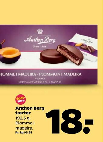 Netto Anthon Berg tærter tilbud