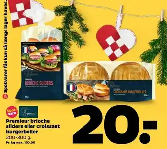 Netto Premieur sliders eller croissant burgerboller brioche tilbud