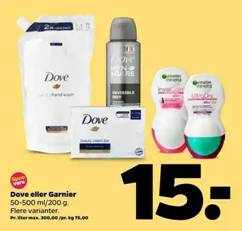 Netto Dove eller Garnier tilbud