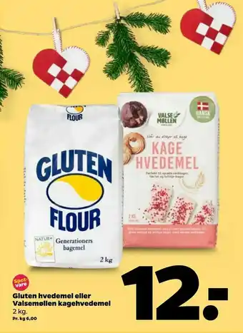 Netto Gluten hvedemel eller Valsemøllen kagehvedemel tilbud