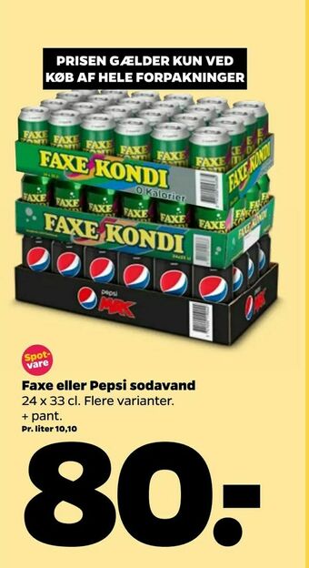 Netto Faxe eller Pepsi sodavand tilbud