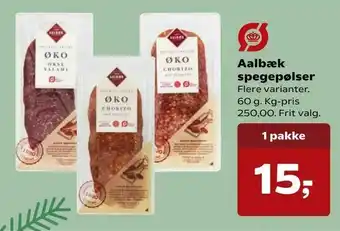 SuperBrugsen Aalbæk spegepølser tilbud