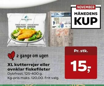 SuperBrugsen XL kutterrejer eller ovnklar fiskefileter tilbud