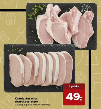 SuperBrugsen Koteletter eller skaftkoteletter tilbud