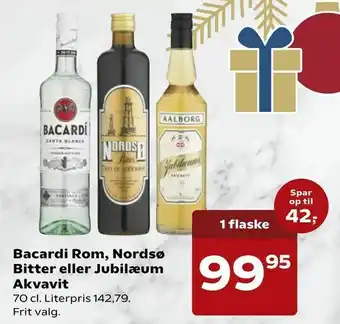 Bacardi Rom, Nordsø Bitter eller Jubilæum Akvavit