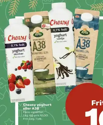 SuperBrugsen Cheasy yoghurt eller A38 tilbud