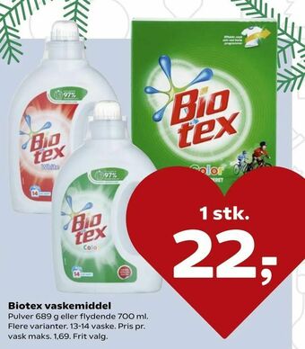 SuperBrugsen Biotex vaskemiddel tilbud