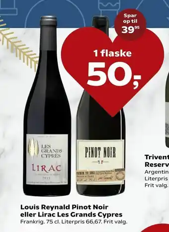 SuperBrugsen Louis Reynald Pinot Noir eller Lirac Les Grands Cypres tilbud
