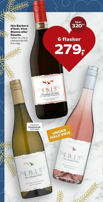 SuperBrugsen Ibis Barbera d'Asti, Vino Bianco eller Rosato tilbud