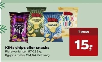 SuperBrugsen KiMs chips eller snacks tilbud