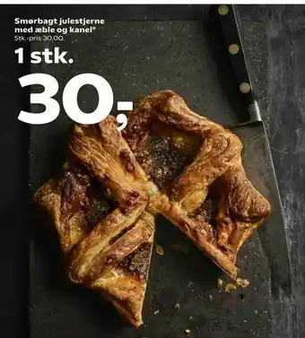 Smørbagt julestjerne med æble og kanel