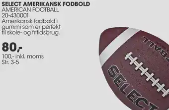 Sportigan Select Amerikansk Fodbold American Football 100 Inkl.Moms tilbud