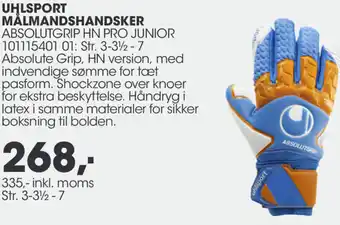 Sportigan Uhlsport Målmandshandsker 335 Inkl.Moms tilbud