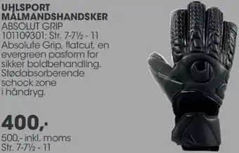 Sportigan Uhlsport Målmandshandsker Absolut Grip 500 Inkl.Moms tilbud